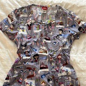 Cute holiday scrub top